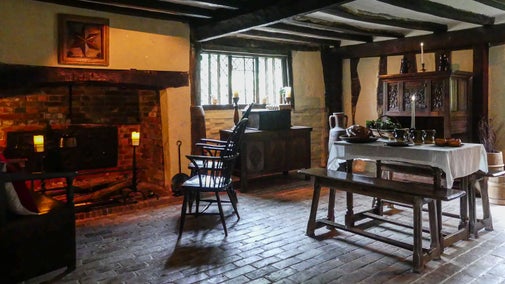 View of historic parlour at Alfriston Clergy House